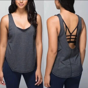 Lululemon Seek The Heat Tank Top‎ Tank ONLY Gray Stripe Women's Size 8/10?